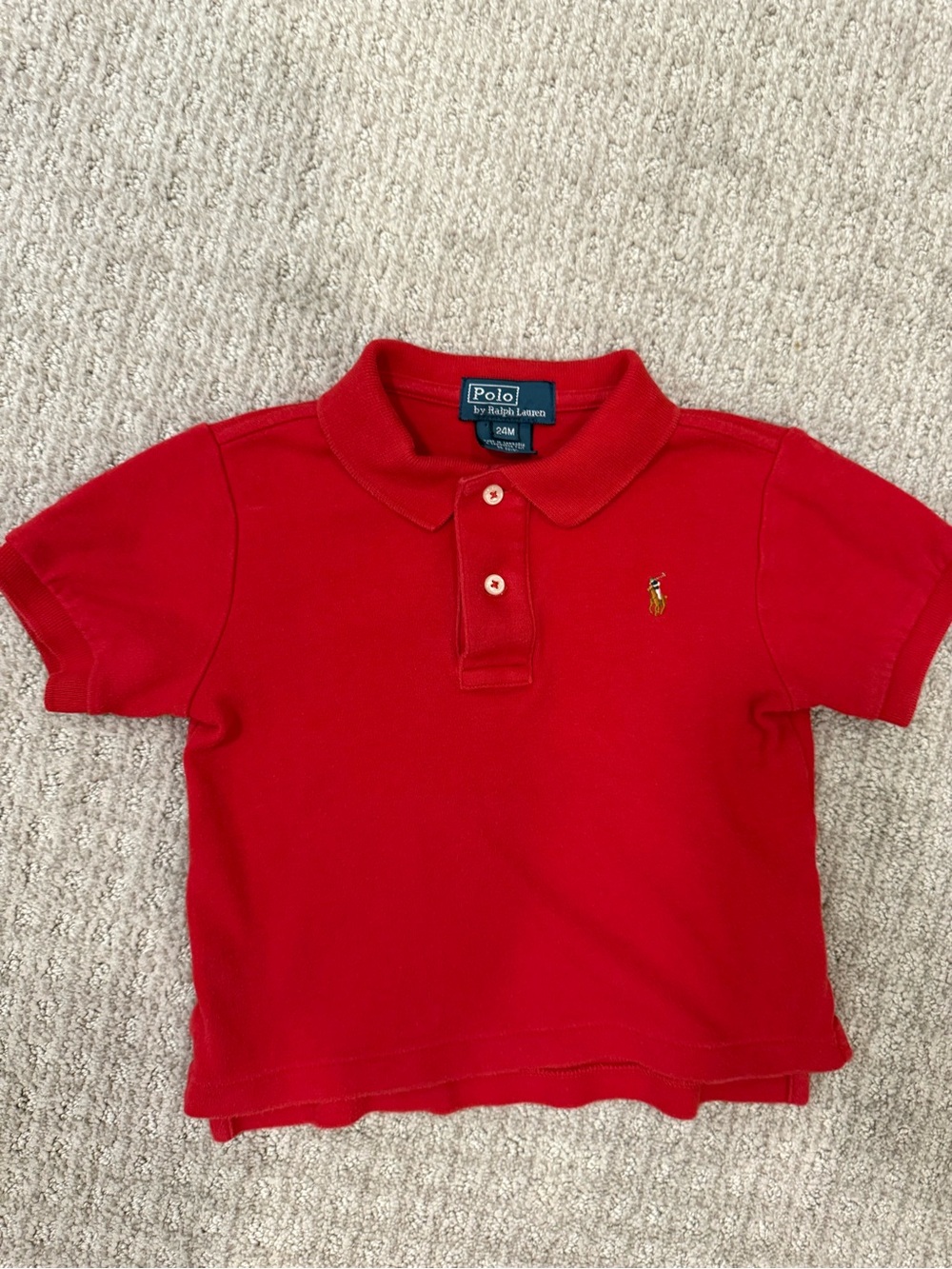 Polo Ralph Lauren Boys' Red Short-Sleeve Polo, Size 24M